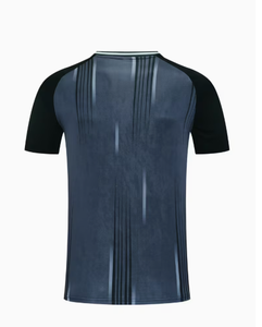 Camiseta de Fútbol para Hombre, Cuello en V, Azul Oscuro, Transpirable, con Estampado 3D, Personalizable con Nombre de Equipo, Pantalones Cortos Deportivos con Cintura Elástica Negra - Product Image 2
