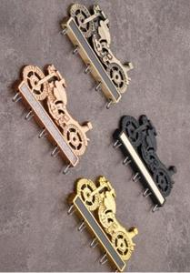 Porte-clés mural style moto, design vélo décoratif, finition antique, organisateur mural décoratif - Product Image 2