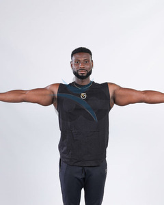 Camiseta sin Mangas Negra de Algodón Acordonado de Alta Calidad ORCAFITS, Camiseta Deportiva para Hombre, Corte Ajustado, para Gimnasio, Fitness, Running, con Logotipo Gráfico - Product Image 1
