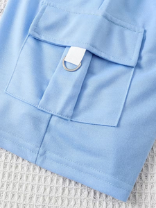 Set Boys Summer Sky Blue +Light Gray + Black +Three-Color Buckle Cotton Casual Joggers for Outdoor Hoodie Infant Fall Winter - Product Image 6