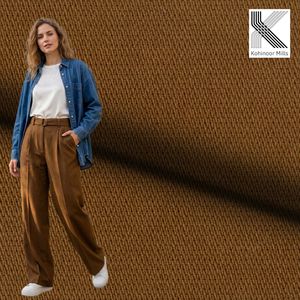 Tissu Sergé Déchiré en Coton Spandex 390 GSM Marron Lourd Extensible Finition Douce Pêche OEM ODM Vente en Gros - Product Image 2