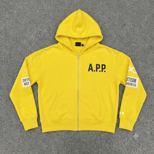 Sudadera con Capucha y Cremallera de Diseño Nuevo al por Mayor, Unisex, de Algodón y Felpa, Ropa Casual de Otoño con Logotipo Frontal y Estampado en las Mangas - Product Image 3