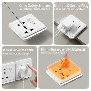 TEP L6 Interrupteur universel à bouton-poussoir, plaque large, contrôle de l'éclairage, unipolaire/bipolaire, 10A 16A 250V, <span class=keywords><strong>PC</strong></span> ignifuge - Product Image 3