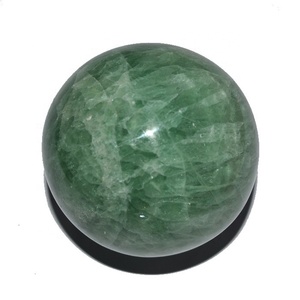 Green Flowrite <b>Crystal</b> <b>Ball</b> | Engraved Carved Healing Gemstone Natural Sphere - Product Image 1