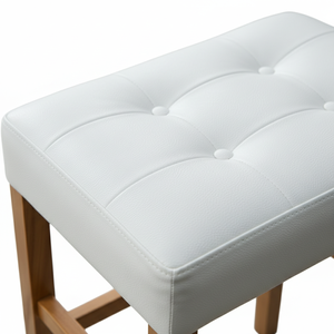 Ensemble de 2 tabourets de bar et de comptoir en cuir PU, ensemble de tabourets capitonnés en cuir PU, ensemble de tabourets rembourrés en PU avec structure en bois massif, hauteur bar et comptoir - Product Image 3