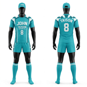Ensemble uniforme de rugby pour femme en polyester et élasthanne 260 GSM de qualité supérieure, couleur turquoise, avec empiècements contrastés aux épaules, impression par sublimation, logo personnalisé. - Product Image 3
