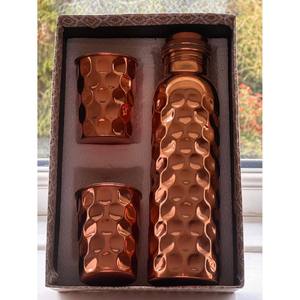 Botella de Agua de Cobre Martillado con Dos Vasos a Juego, Set Premium para Beber, Hecho a Mano, Reutilizable, Regalo, OEM, ODM, Venta al por Mayor - Product Image 2