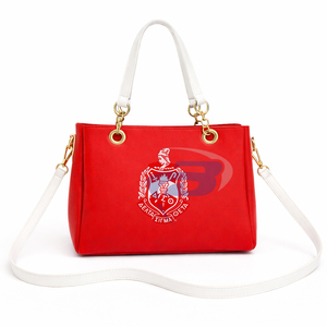 Delta |   Sigma |   Bolso de Mano de Lona con Cierre para Mujer, de la Hermandad Theta DST, con Letras Griegas, Diseño de Logotipo Personalizado, con Espacio para Laptop, para Uso Diario - Product Image 1