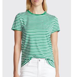 Camisetas de 100% algodón a rayas para mujer, camiseta de diseño de gran tamaño con cuello redondo de alta calidad, precio barato, venta al por mayor - Product Image 5