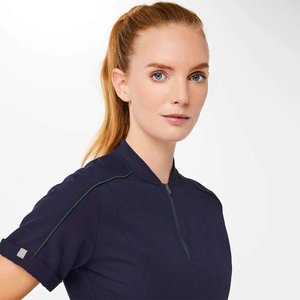 Ensemble de blouses médicales pour femmes, bleu marine, en polyester et coton tissé, pantalon d'uniforme d'hôpital avec boucle pour stéthoscope et poche - Product Image 4