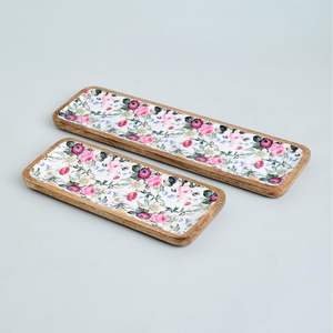 Plateau rectangulaire en bois imprimé de qualité supérieure, design exclusif artisanal, décoratif pour la maison et la restauration, à vendre - Product Image 5