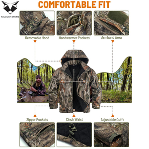 Chaquetas de Caza de Manga Larga con Estampado, Resistentes al Agua, al Viento y de Alta Calidad para Otoño, con Múltiples Bolsillos y Aislamiento Térmico para Actividades al Aire Libre - Product Image 4