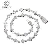 Collier Statement Jewelux Plaqué Or 18K avec Chaîne à Maillons Croisés en Moissanite, Luxe Unisexe pour Usage Quotidien, Certifié IGI, Mariage Indien
