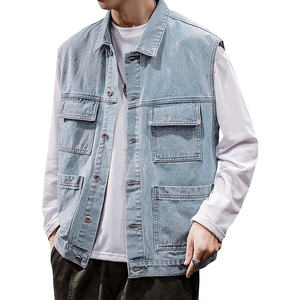 Compre ahora Los clientes compran a menudo con Compare con artículos similares Chaleco de mezclilla para hombres Chalecos de chaqueta de mezclilla sin mangas para hombres - Product Image 5