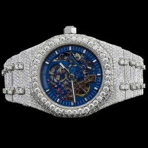 Reloj de Diseñador para Hombre, Estilo Hip Hop, Completamente Adornado con Diamantes de Moissanita y Cuarzo, Colección de Lujo de Marca - Product Image 1