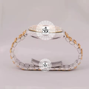 Reloj de Pulsera Refinado Elite de Cuarzo con Diamantes Cuadrados, Correa de Acero Inoxidable de 21 mm, Cristal de Zafiro D Color VVS1, Resistente al Agua, Estilo Antiguo - Product Image 4
