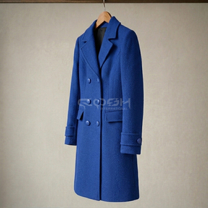 Abrigo Largo de Lana Azul Delta Sigma de Cosh International Greek Apparel, Blazer Bordado con Mangas Largas, Abrigo de Hermandad - Product Image 3
