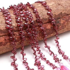 ลูกปัดรูปลูกแพร์เหลี่ยมเพชรพลอยโกเมนธรรมชาติแบบ100% สำหรับทำเครื่องประดับลูกปัดเจ้าสาวที่มาถึง - Product Image 5