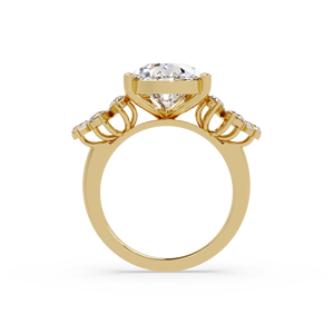 Anillo de Diamante Cultivado en Laboratorio con Certificación IGI, Corte Pera de 5.00 Ct, Oro Puro de 14K, Anillo de Compromiso, Joyería de Lujo para Boda - Product Image 3