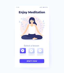 Aplicación Móvil Moderna de Meditación y Oración con Sesiones de Audio Guiadas, Alivio del Estrés y Prácticas Espirituales Diarias - Product Image 1