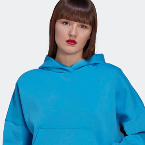 Sweat-shirt à capuche oversize pour femme, tie-dye, couleur unie, épaules tombantes, manches trois quarts, décontracté, tissé, pour l'hiver - Product Image 6