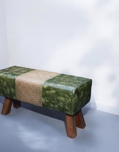 Banc et tabouret de gym en cuir indien de qualité supérieure, idéal pour l'entrée, la chambre à coucher et comme banc d'appoint ou de salle à manger, disponible chez Wholesale Supply Bench - Product Image 4