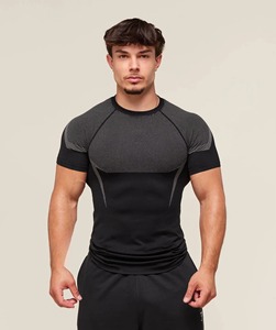 Compression Tops Gym T-Shirt Men Fitness Tight Rashguard Bodybuilding Sport Quick Dry Running Short Sleeve 180 Grams - Product Image 1