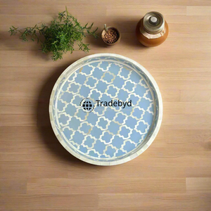 Bandeja de Servir de Lujo con Incrustaciones de Hueso, Adorno Decorativo para Mesa de Centro de Tradebyd - Product Image 4