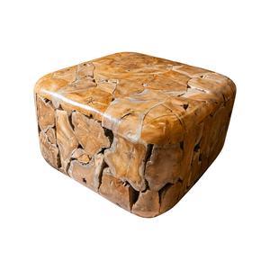 ARTERRA Luxury Living Room Home Furniture Handcrafted Rustic Teak Root <b>Cube</b> Coffee <b>Table</b> Modern Design - Product Image 2