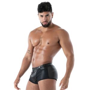 Calzoncillos bóxer ajustados elásticos de látex rojo para hombre, estilo segunda piel, para clubes fetichistas - Product Image 3