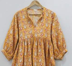 Vestido Formal de Algodón 100% con Estampado Floral Hecho a Mano para Mujer, Largo Midi, Estilo Boho, Cintura Natural, Diseño Simple, para Todas las Temporadas - Product Image 2