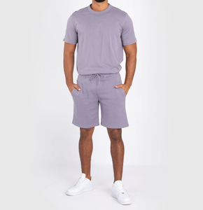 Conjunto Deportivo de Verano para Hombre, Talla Grande, 100% Algodón, 2 Piezas, Camiseta y Pantalones Cortos, Secado Rápido y Transpirable, Venta al Por Mayor - Product Image 1