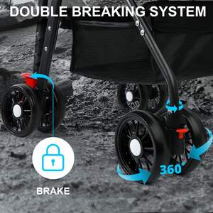 Poussette tout terrain TH-PPS-167 pour animaux de compagnie pour une utilisation en extérieur avec pneus en caoutchouc et poignée Options de taille et de couleur personnalisables - Product Image 6