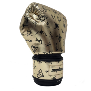 Guantes de Boxeo Metálicos Dorados SAQIB&CO, Guantes de Entrenamiento de la Mejor Calidad, Guantes de Muay Thai para Combate - Product Image 6
