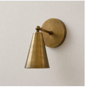 Brushed Brass <b>Wall</b> Lamp Swing Arm <b>Sconce</b> Metal Shade Adjustable <b>Wall</b> Mounted <b>Light</b> for Living Room Bedroom - Product Image 1