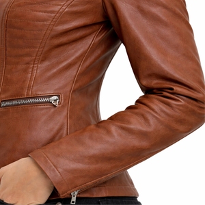 Women Custom Color Slim Fit Leather <b>Jacket</b> Zip Up Casual Fashion <b>Biker</b> <b>Jacket</b> Classic Style Comfortable Wear Leather <b>Jacket</b> - Product Image 6