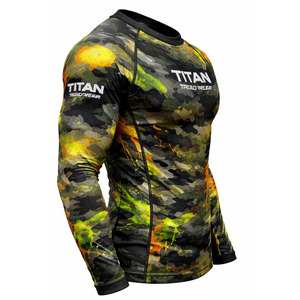 เสื้อแรชการ์ดสำหรับผู้ชายและผู้หญิง - น้ำหนักเบา ระบายอากาศได้ดี ยืดหยุ่นได้ ผลิตจากผ้าสแปนเด็กซ์/โพลีเอสเตอร์ ป้องกันรังสียูวี แห้งเร็ว ด้านหน้าเป็นผ้าแห้งเร็ว - Product Image 4