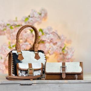 Bolso de Mano de Cuero Vacuno de Lujo con Asas Trenzadas y Correa Cruzada, Cierre de Cremallera Resistente - Product Image 6