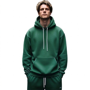 Ensemble de survêtement à capuche pour homme, couleur unie, manches longues, décontracté, respirant, sweat-shirt et pantalon de survêtement en coton, vêtements d'automne - Product Image 2