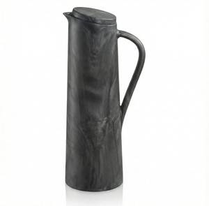 Jarra de agua moderna de resina negra con tapa y asa, diseño minimalista para servir bebidas, jarra decorativa de mesa para el hogar de lujo - Product Image 2