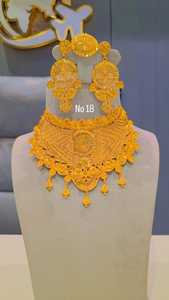 AWAIS HOUSE Women's Engagement Party Wedding Anniversary Gift Diamond Necklace/<b>Bracelet</b> Set 6 Gram Gold Plated Brass Hiphop - Product Image 2