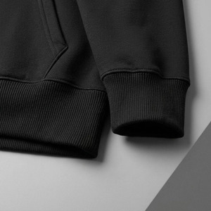 Men's <b>Black</b> <b>Fleece</b> Hoodie Pullover Sweatshirt Drawstring Hood Kangaroo Pocket Regular Fit Casual Wear Customized Color Front - Product Image 4