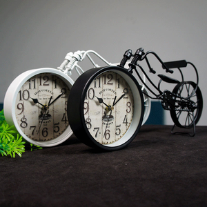 Hot Selling Custom Design Decorative Metal Bike Desktop <b>Clock</b>, Bicycle <b>Vintage</b> Design Antique Desk Table Alarm ClockAntique Luxu - Product Image 3