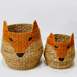Panier de rangement en forme de renard tissé à la main, design bohème, animalier, pour l'organisation de la maison - Product Image 2