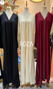Abayas Árabes de Lujo, Ropa Modesta, Caftanes Elegantes de Verano, Vestidos con Mangas Cortas y Largo a Media Pantorrilla - Product Image 3