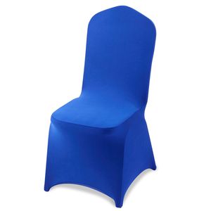 50 Fundas para Sillas de Poliéster y Spandex Azul Rey, Fundas Elásticas con Frente Plano para Bodas, Fiestas, Cenas o Banquetes - Product Image 1