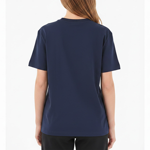 เสื้อยืดผู้หญิงสีกรมท่า ผ้าฝ้าย คอกลม แขนสั้น ทรงหลวม สวมใส่สบาย พิมพ์ลายโลโก้ ผ้าเจอร์ซีย์ระบายอากาศ ใส่ได้ทุกฤดู - Product Image 5