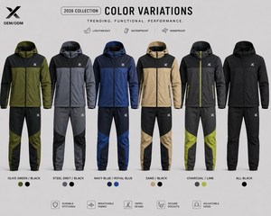 Ensemble coupe-vent à capuche pour homme X Sports City, style sportif, polyester, fermeture éclair, pour l'automne, idéal pour les activités de plein air et l'aventure - Product Image 5