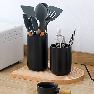 Atractivo diseño, simple soporte para cucharas de mármol negro, hecho a mano con alta calidad, organizador de encimera. - Product Image 1