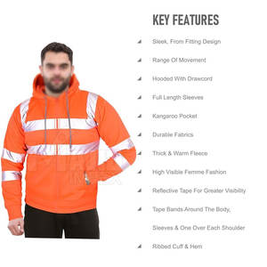 เสื้อฮู้ดดี้สำหรับผู้ชาย ทำงานได้ ทนทาน อุ่นสบาย เหมาะสำหรับงานก่อสร้างและโรงงาน เสื้อฮู้ดดี้หนานุ่มใส่สบายสำหรับผู้ชาย - Product Image 5